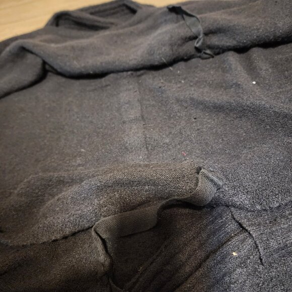 Halogen Hooded Wool blend Cardigan Sweater Black Large Some pilling - Picture 10 of 12